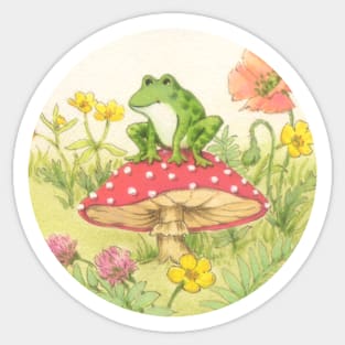 Froggie on mushroom Sticker